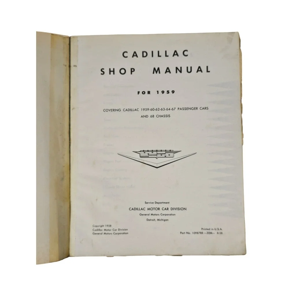 1959 Cadillac Shop Manual‎ Covering 1959-67 Passenger Cars and 68 Chassis